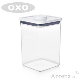 OXO ポップコンテナ2 ビッグスクエア ミディアム（4.2L） 【オクソー キッチン収納 台所収納 デザイン雑貨 収納スペース ストッカー 保存容器 ストック 北欧 スタッキング】 麦茶 お茶パック お米 米びつ ペットフード プロテイン オートミール グラノーラ 母の日