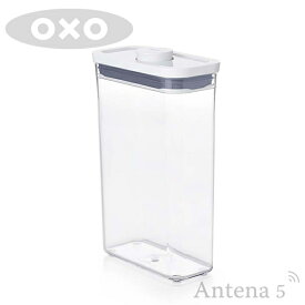 OXO ポップコンテナ2 スリムレクタングル ミディアム（1.8L） 【オクソー キッチン収納 台所収納 デザイン雑貨 収納スペース ストッカー 保存容器 ストック 北欧 スタッキング】 麦茶 お茶パック お米 米びつ ペットフード プロテイン オートミール グラノーラ 母の日