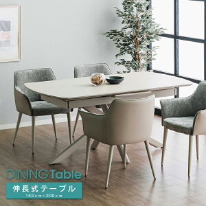 ダイニングテーブル 伸縮 6人 長方形 伸長式 200cm 6人掛け 5人 4人 幅200cm 幅160cm 伸縮 単品 高級感 おしゃれ シンプル モダン 食卓 韓国インテリア スチール脚 リビング メラミン化粧板 グレー