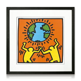 【送料込】 アートパネル Keith Haring キース・ヘリング Untitled, (world) キース ヘリング モダン 玄関 アートフレーム おしゃれ 絵画 額入り フレーム付き インテリア 壁掛け 寝室 リビング ギフト プレゼント 新生活 送料無料 ssx