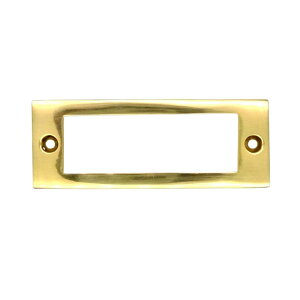 ネームプレート 真鍮 ゴールド アンティーク レトロ クラシック ヴィンテージ風 家具 戸棚 下駄箱 取っ手 パーツ 建具 建材 リメイク DIY 修理 交換 取り換え オイルステイン塗装 取付ねじ付
