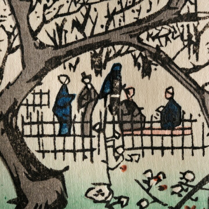 楽天市場 送料無料 江戸木版画 歌川広重 名所江戸百景 亀戸梅屋敷 包装のしメッセージカード無料対応 アンティナギフトスタジオ