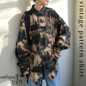 ヴィンテージ柄シャツ シャツ レディース トップス 送料無料・再入荷 (100)メール便可