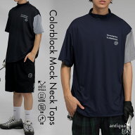 ANTIQUA GOLF×STCH モックネックトップス 送料無料・(50)メール便可【Z】