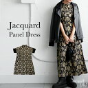 ジャガード切替 ロングワンピース レディース ワンピ 送料無料・(100)メール便可
