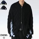 ケーブル編み ジップカーディガン メンズ 長袖 送料無料・メール便不可