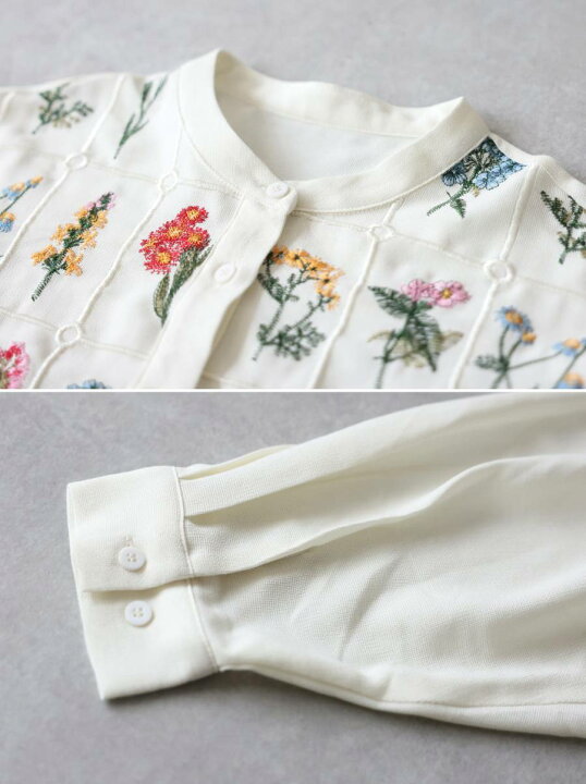 楽天市場】鏡の前で、気分が咲く朝。シャツ レディース 花柄 刺繍 