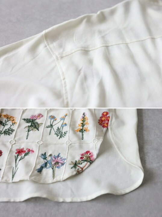 楽天市場】鏡の前で、気分が咲く朝。シャツ レディース 花柄 刺繍