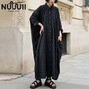 黒を、もっと印象的に。シャツワンピース レディース ジャガード 半袖 ワンピース ロングワンピース 五分袖 綿100 コットン ドルマン 体型カバー ロング 前開き 羽織り モード 大きいサイズ きれいめ 低身長 高身長 送料無料 ・(500)メール便可