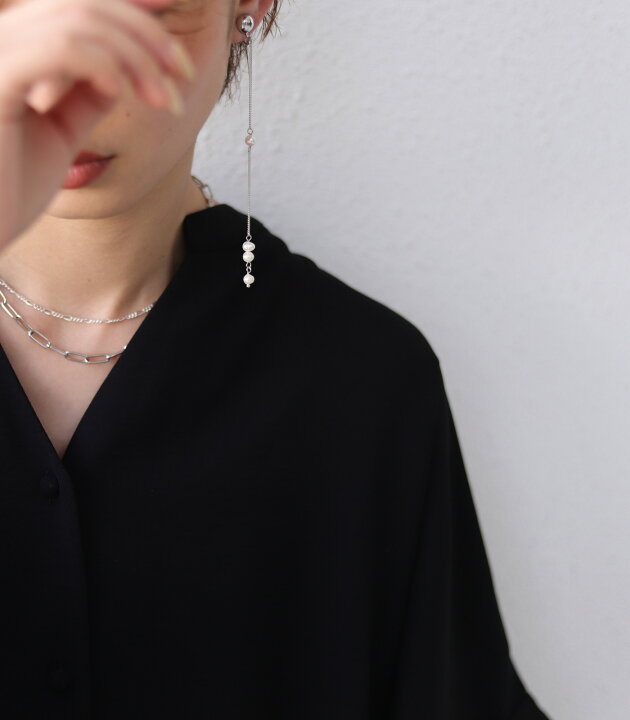 楽天市場 ロングチェーンイヤリング イヤリング レディース 淡水パール 再販 10 メール便可 クリスマス Antiqua アンティカ