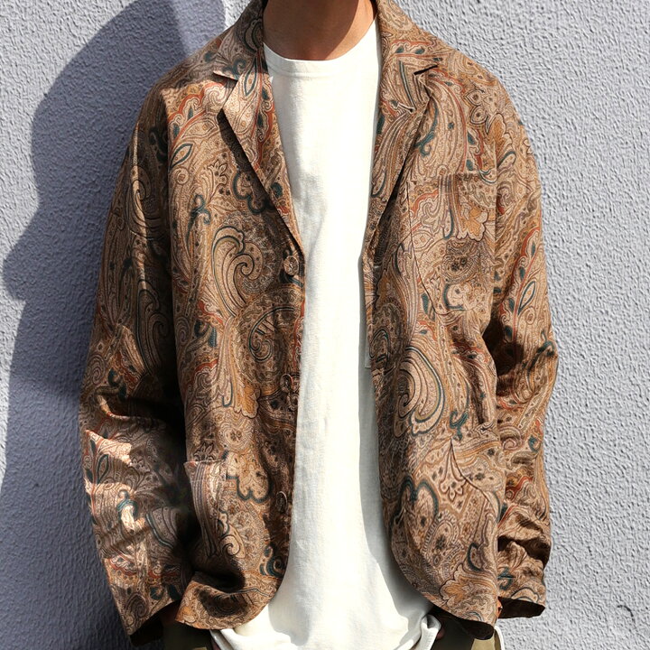 楽天市場 リネンジャケット メンズ ペイズリー柄 長袖 送料無料 メール便不可 Z 父の日 Antiqua アンティカ