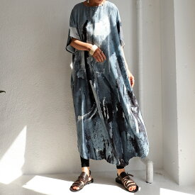 ワンピース レディース 柄ワンピ 半袖 ロング 柄 送料無料・6月24日10時〜発売。メール便不可