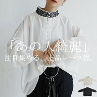 レース襟シャツ シャツ レディース トップス 長袖 送料無料・再入荷 (500)メール便可