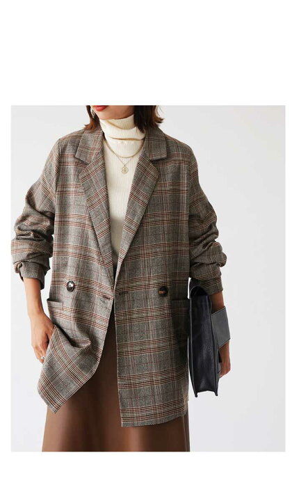 楽天市場】チェック柄 テーラードジャケット レディース 羽織り 送料  