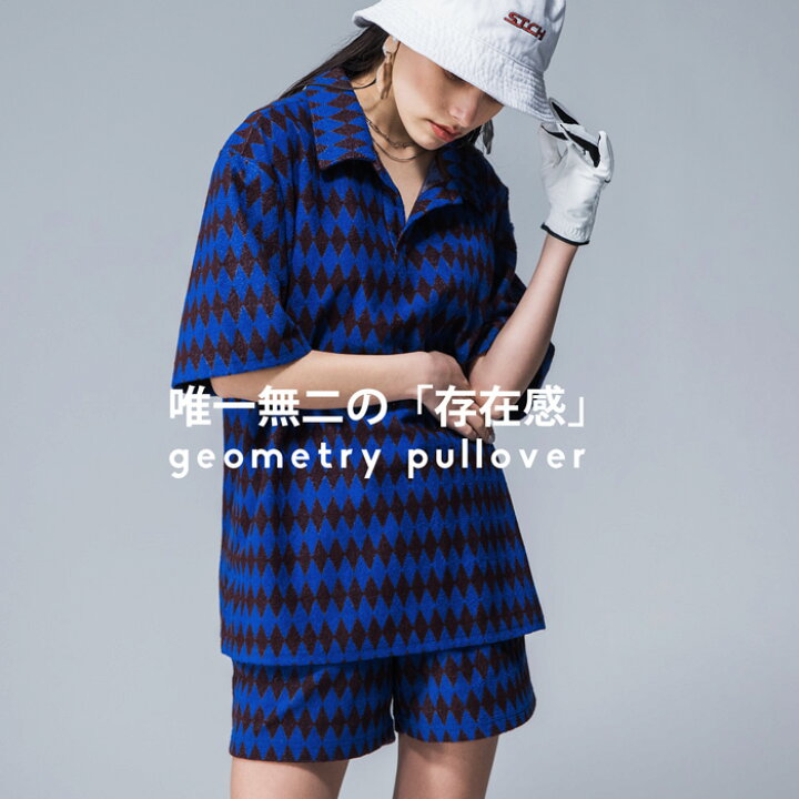 楽天市場】ANTIQUA GOLF×STCH 幾何学柄 開襟トップス レディース 送料 