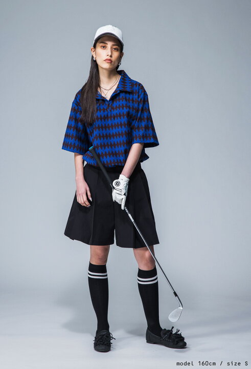 楽天市場】ANTIQUA GOLF×STCH 幾何学柄 開襟トップス レディース 送料 