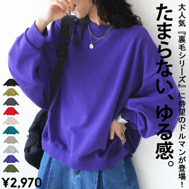 裏毛プルオーバー トレーナー レディース トップス 綿100・再再販。メール便不可