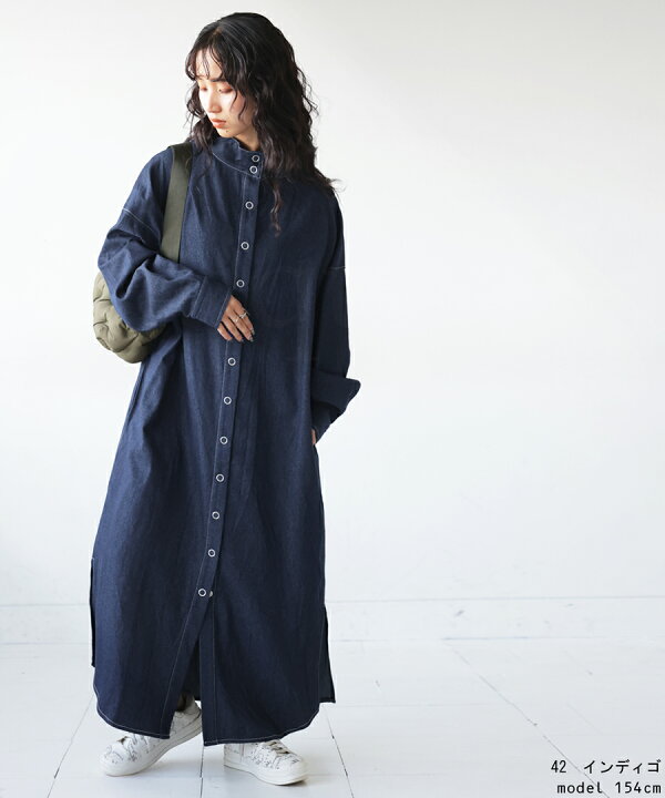 楽天市場】デニムワンピース ワンピース レディース ロング 長袖 送料  