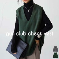 ベスト レディース トップス チェック柄 柄 Vネック 送料無料・(100)メール便可