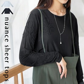 BIGサマーセール20％OFF！11日10時迄 シアートップス トップス レディース 長袖 シアー・(100)メール便可(返品・キャンセル・交換不可)