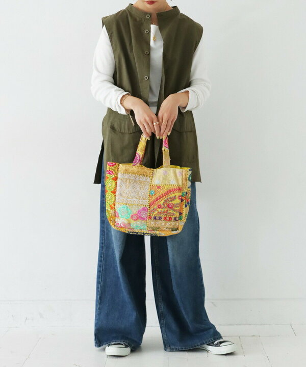 楽天市場】トートバッグ カラフル刺繍 レディース バッグ 一点物 軽量 