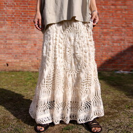クロシェロングスカート スカート ボトムス ロング 送料無料・6月24日10時〜再再販。05番色以外発送は7/7〜順次。メール便不可(REV)