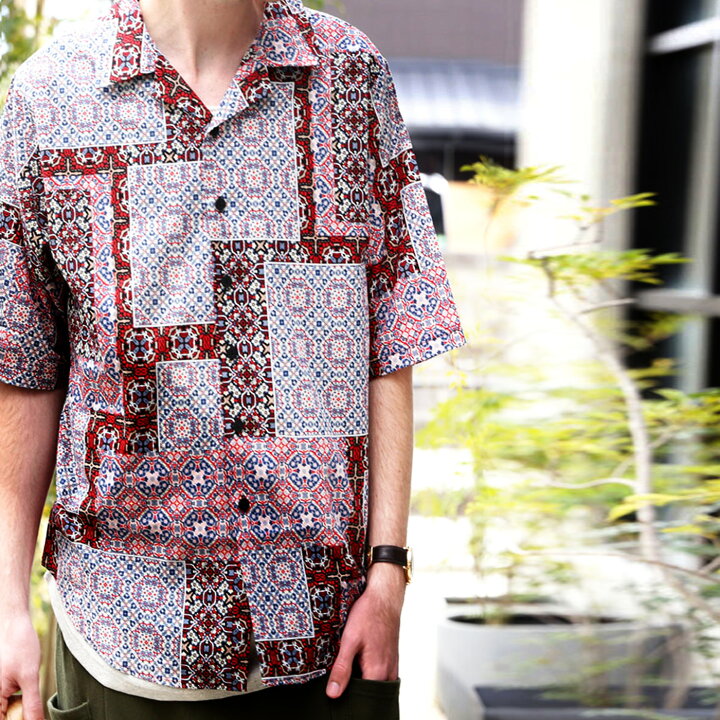 楽天市場 メンズのお洒落は柄使いが大切なんです レトロ柄シャツ 再再販 メール便不可 Z Antiqua アンティカ