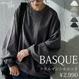 バスク ドルマントップス レディース トップス クルーネック・(100)メール便可【261B】