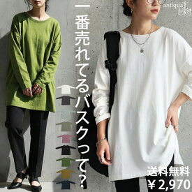 特別送料無料 バスクロンT ロンT レディース トップス 無地 長袖 綿100・再入荷 (100)メール便可