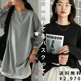 特別送料無料 バスクロンT ロンT レディース トップス 無地 長袖 綿100・新色登場 (100)メール便可