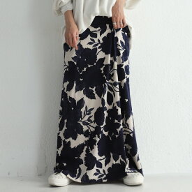 センス欲張る、大人な品ある柄とシルエット。花柄ロングスカート・5月30日0時〜再再販。メール便不可(REV)