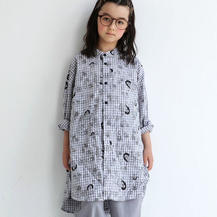 楽天市場 シャツ キッズ 子供服 イラスト チェック 長袖 アンティカ 再再販 メール便不可 Toy Antiqua アンティカ