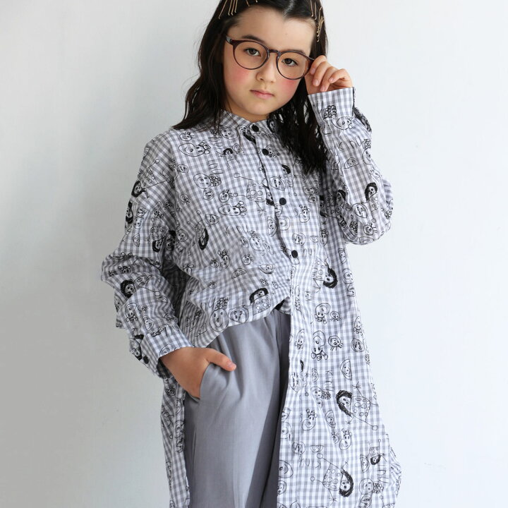 楽天市場 シャツ キッズ 子供服 イラスト チェック 長袖 アンティカ 再再販 メール便不可 Toy Antiqua アンティカ