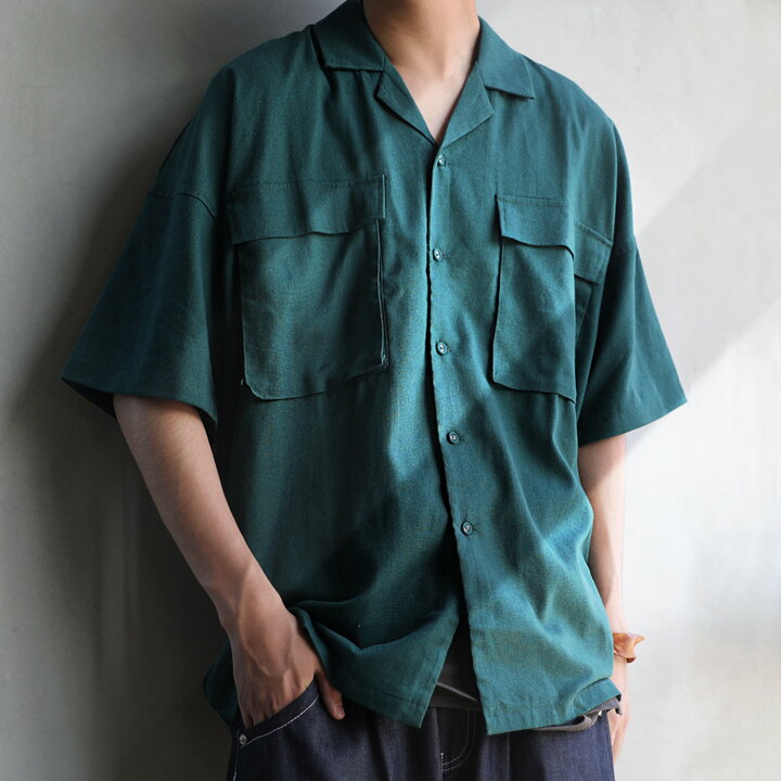 楽天市場 リネン開襟シャツ シャツ メンズ トップス 半袖 ゆったり 再販 メール便不可 Z 228b Antiqua アンティカ