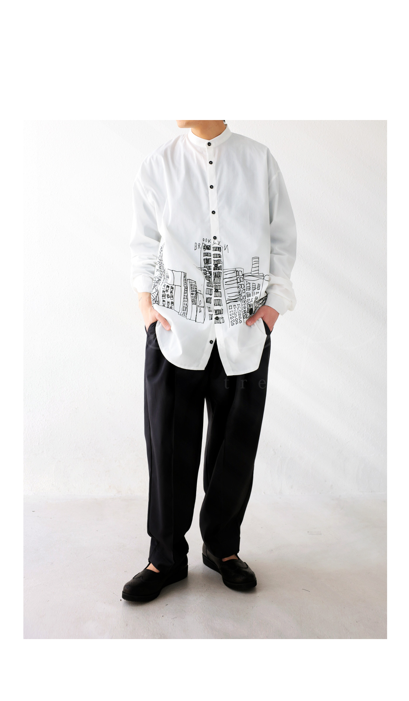 手書きデザインシャツ シャツ メンズ 長袖 送料無料・再販。(500)メール便可【Z】 | antiqua（アンティカ）