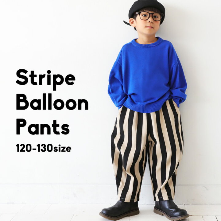 楽天市場】ストライプ柄パンツ バレルレッグ パンツ ボトムス バルーン 
