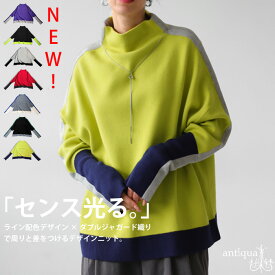 配色ニット ニット レディース トップス 長袖 配色 送料無料・再入荷 メール便不可