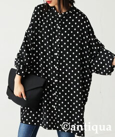 再入荷予定有!ドット柄シャツ シャツ レディース トップス 長袖 送料無料・再入荷 (80)メール便可