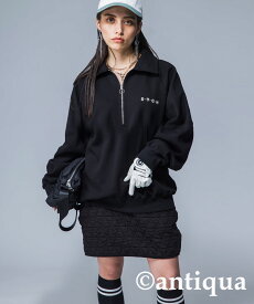 ANTIQUA GOLF×STCH ハーフジップトップス レディース 送料無料・再販。メール便不可