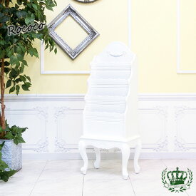 輸入家具 ロココ調家具 本棚 アンティーク ブックケース アンティーク調 マガジンラック 書棚 レトロ ヴィンテージ デザイナーズ 棚 ヨーロピアン 猫脚 ルネサンス リビング 店舗什器 書斎 レストラン ホテル ブティック 陳列 おしゃれ ホワイト 白 3102-S-18