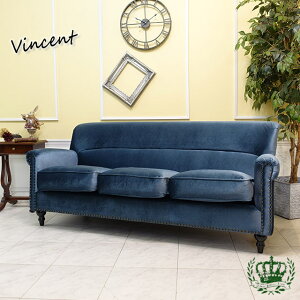 輸入家具 ヨーロッパ ソファー おしゃれ ソファ 3人掛け ソファ 姫系 家具 三人掛け デザイナーズ エレガント シャビーシック ソファー 美容室 ソファ エステサロン ヴィンセント トリプルソ