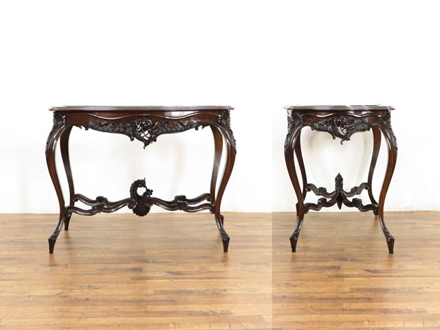 サイドテーブル ロココ様式の華麗なデザイン 美しい彫刻 テーブル