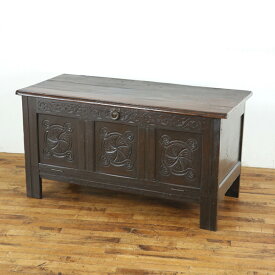 アンティーク家具 コファーを加工してローボードにしてみました テレビボードにおすすめ 素晴らしい彫刻のキャビネット 59404