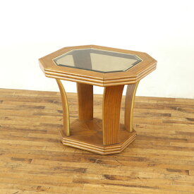 アールデコ コーヒーテーブル　幅66×奥58.5×高54cm　ガラス天板　センターテーブル　フランス　アンティークフレックス　70433