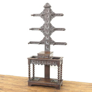 アンティーク 家具 ホールスタンド アンティーク家具 イギリス 彫刻家具 素晴らしい彫刻 帽子掛け お玄関の演出に ハットスタンド  イギリス アンティーク家具 英国アンティ