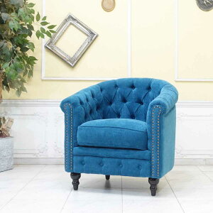 シングルソファ ヴィンセント ブルー vl1f264k 輸入家具 コンパクト ソファ 1人掛け ソファー アンティーク そふぁ 一人用 デザイナーズ スリム ヴィンテージ レトロ 店舗什器 新生活 マンショ