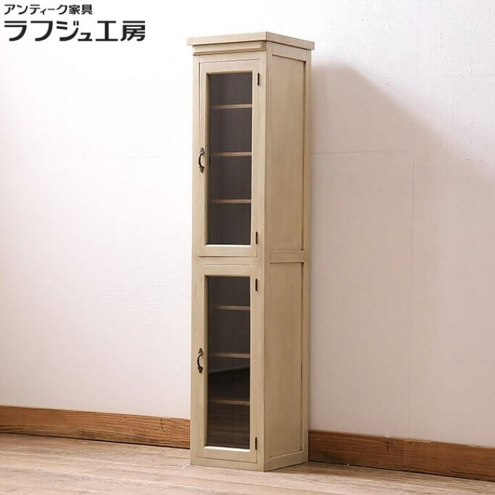 楽天市場】アンティーク家具 ガラス戸棚 昭和初期 ペイント 