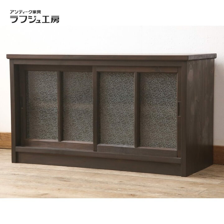 楽天市場】古建具リメイク サイドボード 大正〜昭和初期 ダイヤガラス 