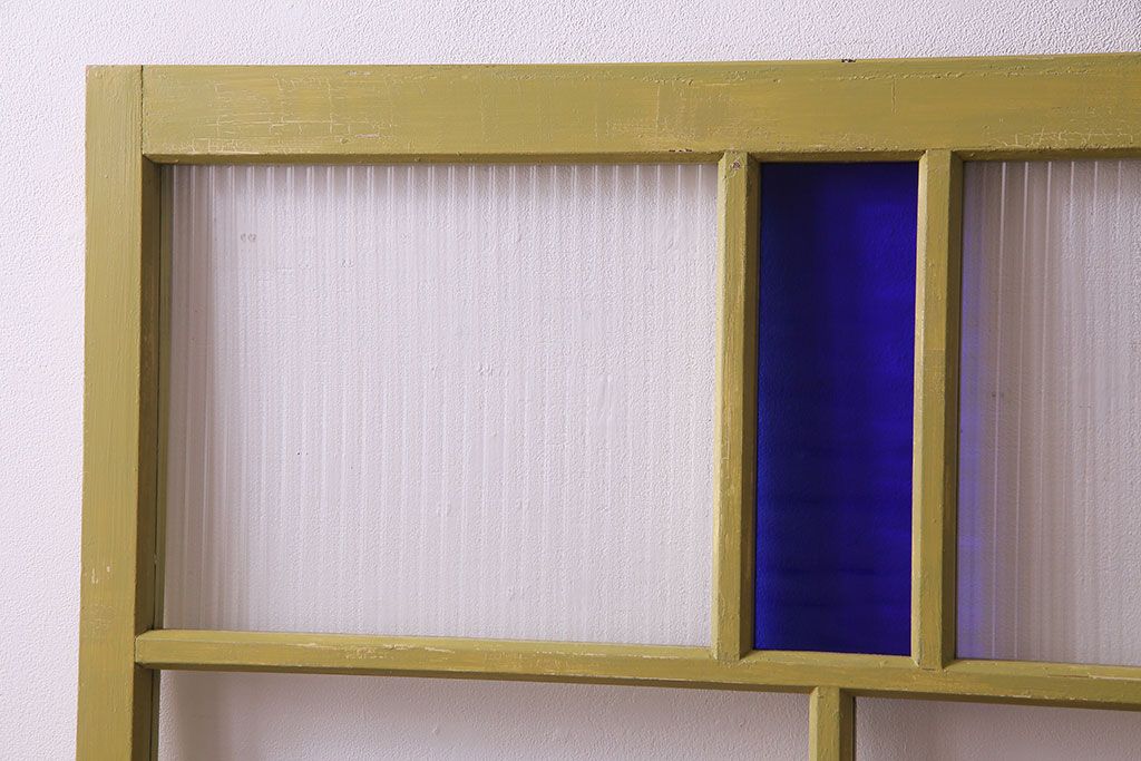 楽天市場】アンティーク建具 ガラス戸 2枚セット 色ガラス 昭和レトロ