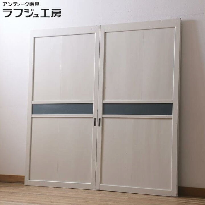 楽天市場】アンティーク建具 板戸 2枚セット 明治大正期 ペイント 